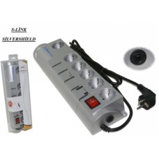 S-link SIS 6Lı Telf/Fax/Modem Kor.Gümüş Priz