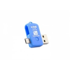 S-link SL-U94 Mavi Usb To Mikro 5 Pin + Kart Okuyucu OTG Çevirici