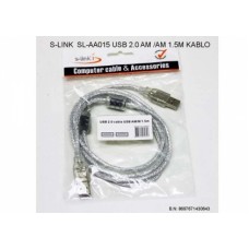 S-link SL-AA015 Usb2.0 1.5m M/M Şeffaf Kablosu