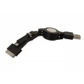 S-link SLX-3C Usb iPhone/iPod/iPad + Micro Usb + Mini Usb Data Siyah Şarj kablosu