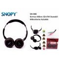 Snopy SN-008 Mikro SD+FM Destekli Kırmızı Mikrofonlu Kulaklık