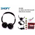 Snopy SN-008 Gri Mikro SD+FM Destekli Mikrofonlu Kulaklık