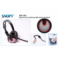 Snopy SN-793 Siyah/turuncu/gümüş Mikrofonlu Kulaklık