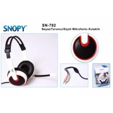 Snopy SN-792 Beyaz/turuncu/siyah Mikrofonlu Kulaklık