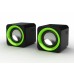 Snopy SN-14 2.0 3W*2 Siyah/Yeşil USB Speaker
